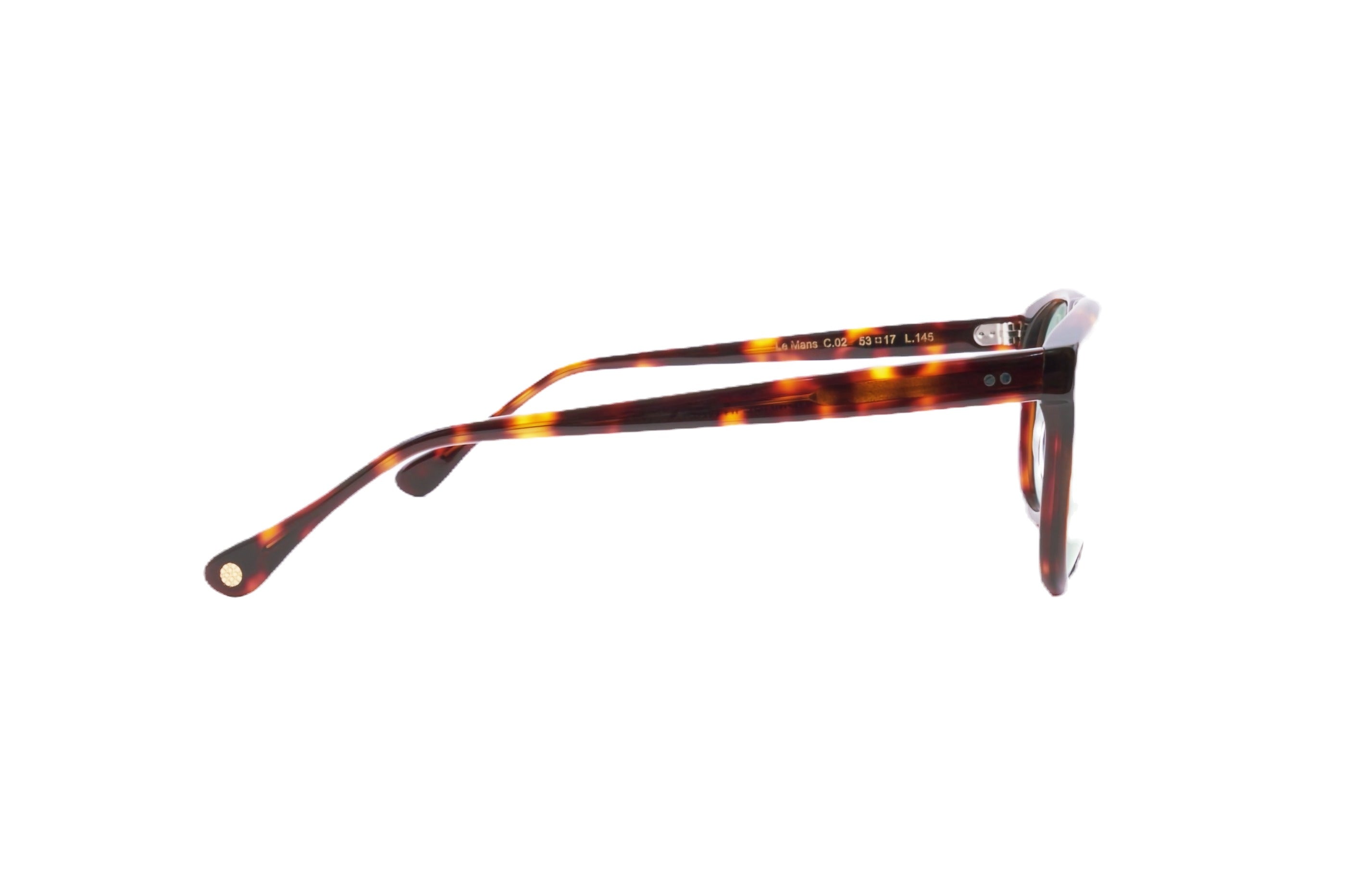 Berenford Le Mans Wild Green: handmade Italian sunglasses, detail view