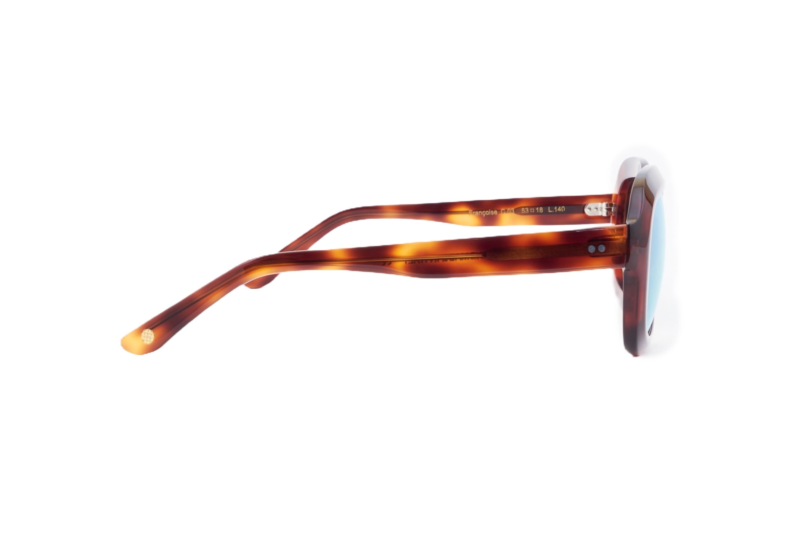 Berenford Françoise Blue Paris: handmade Italian sunglasses, detail view