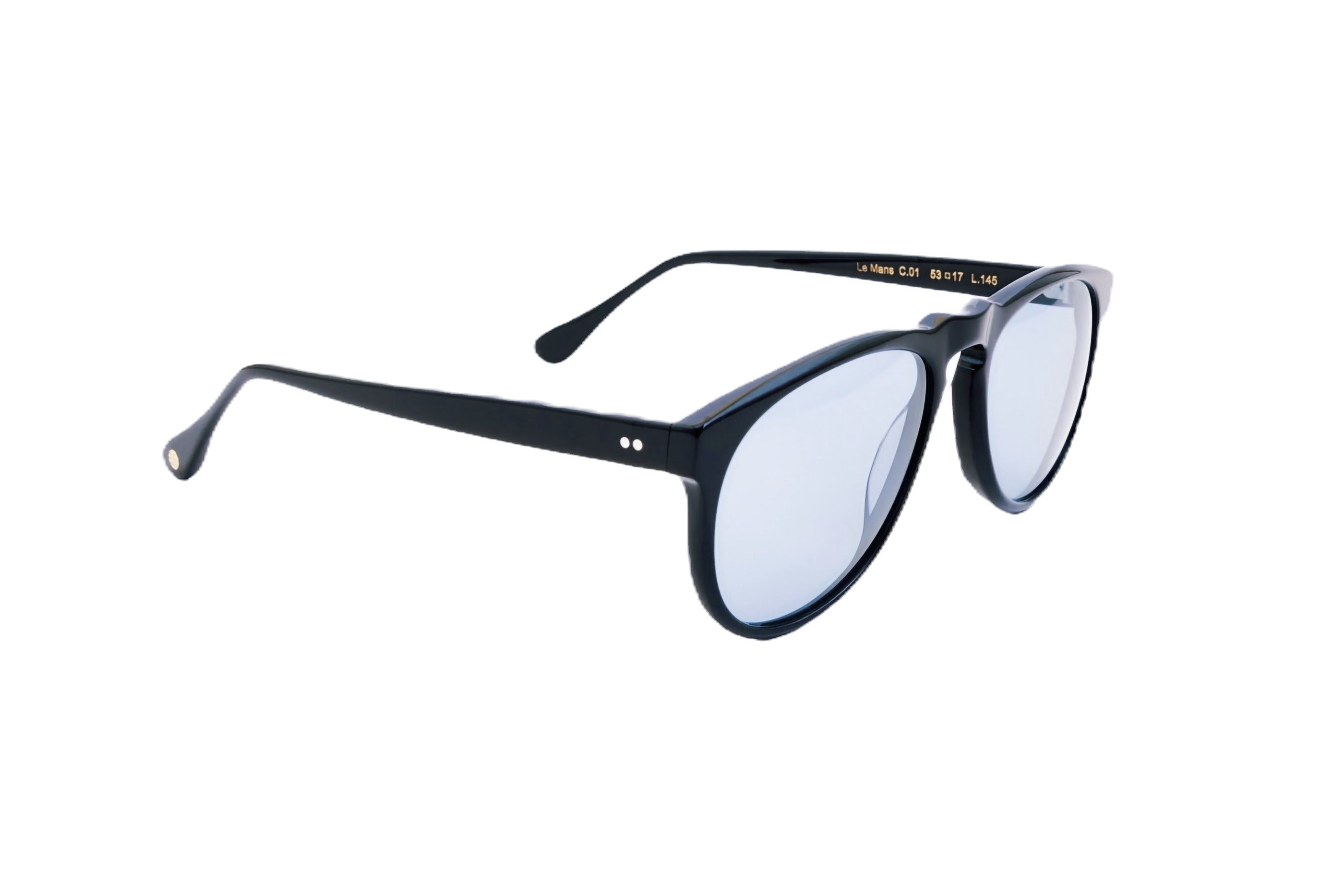 Berenford Le Mans Petrol Blue: handmade Italian sunglasses, side view