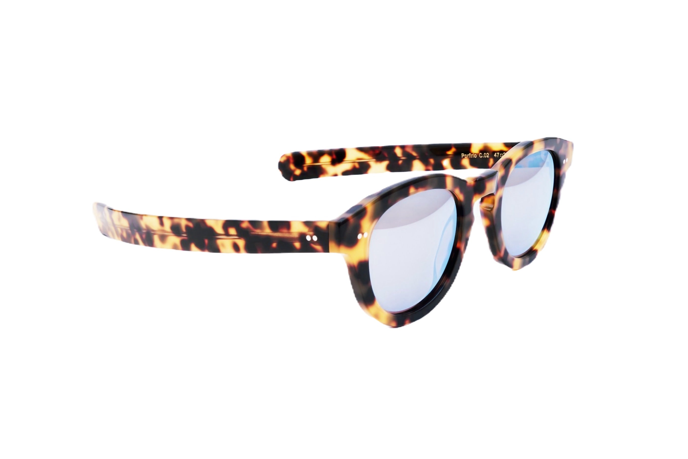 Berenford Porfirio St. Tropez Blue: handmade Italian sunglasses, side view