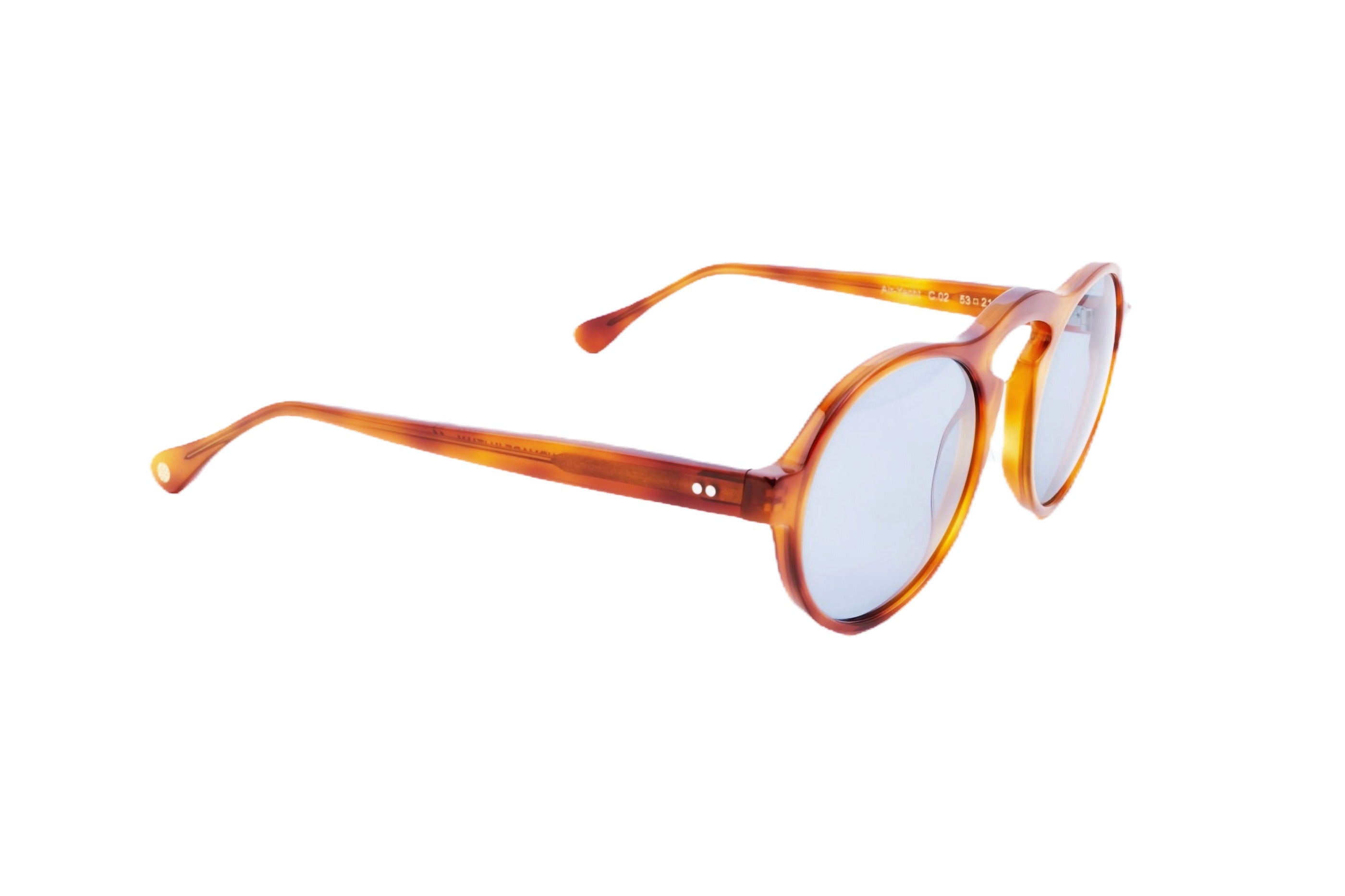 Berenford Air-Yacht Desert Blue: handmade Italian sunglasses, side view
