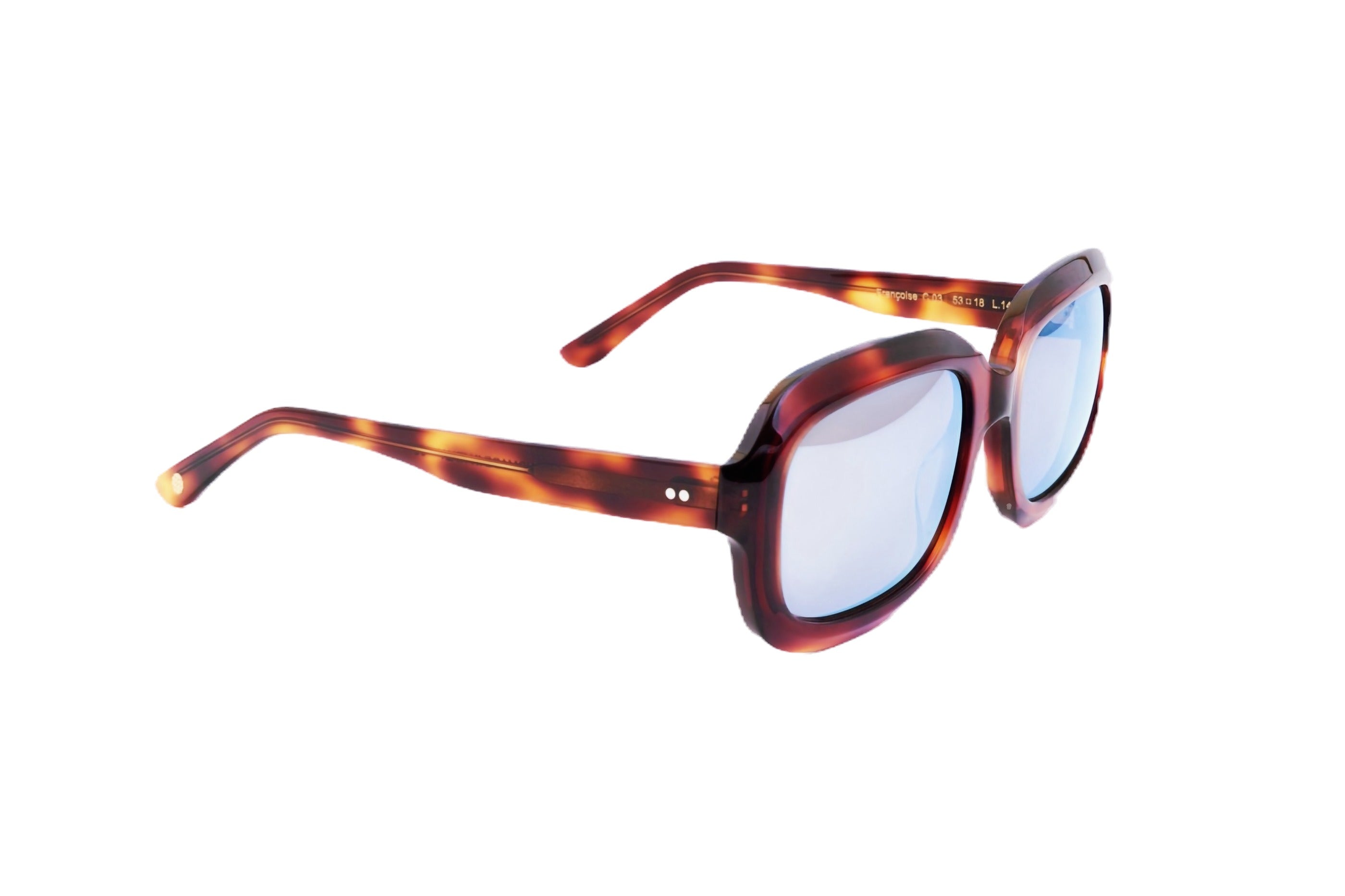 Berenford Françoise Blue Paris: handmade Italian sunglasses, side view