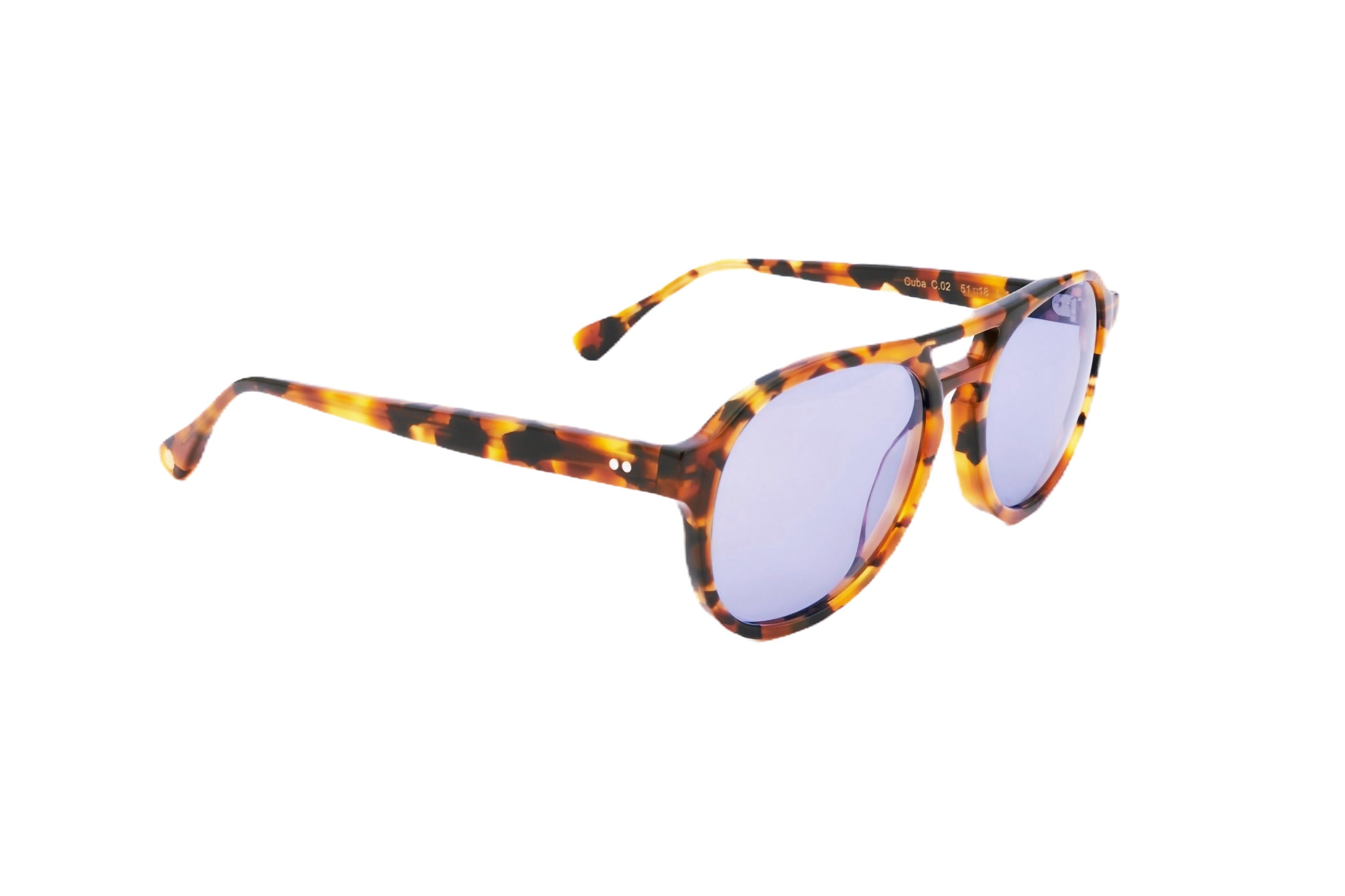 Berenford Cuba Hemingway: handmade Italian sunglasses, side view
