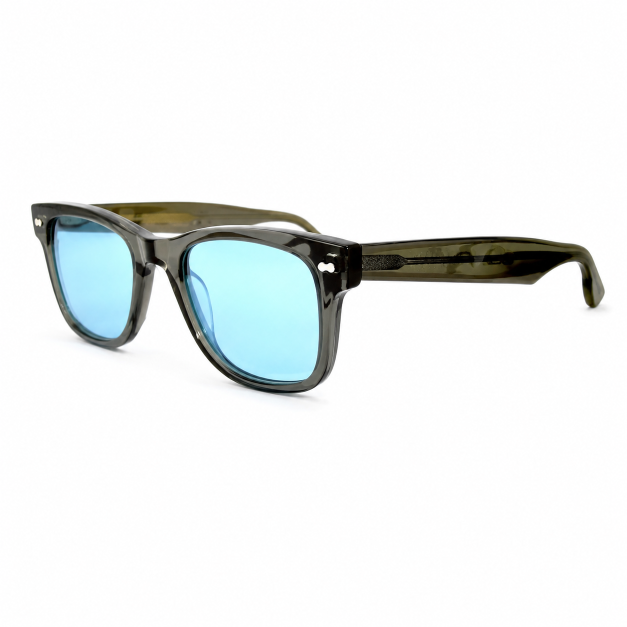 Berenford Wall Street Boho Blue: handmade Italian sunglasses, side view