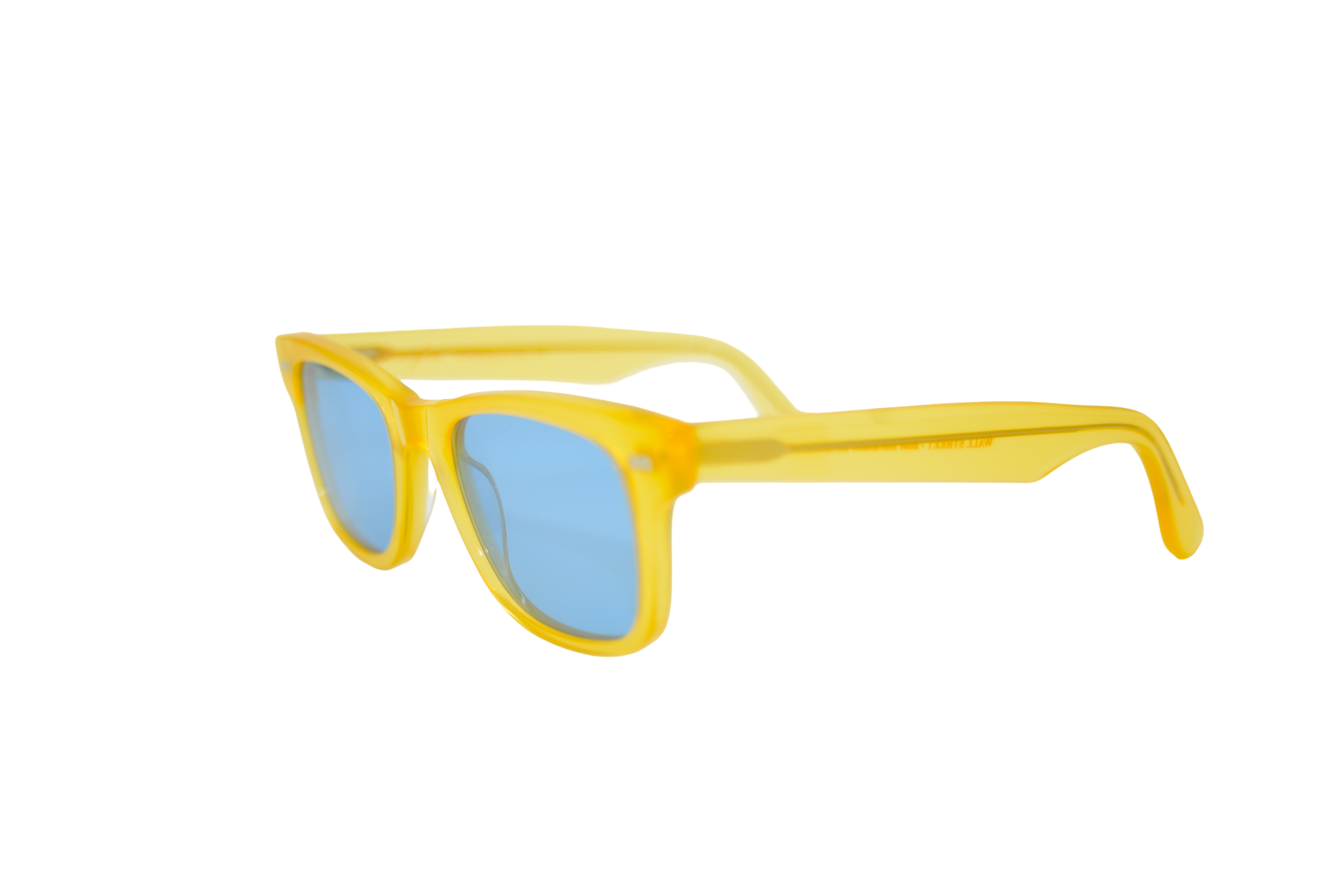 Berenford Wall Street Yellow: handmade Italian sunglasses, detail view