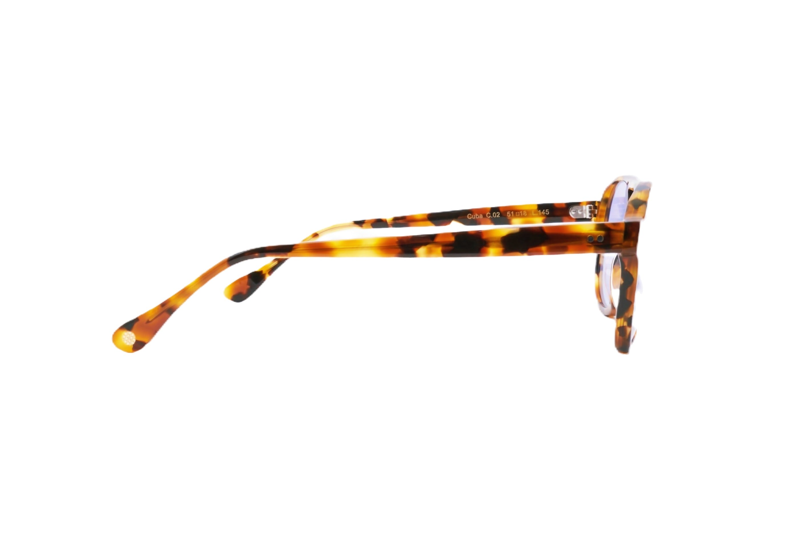 Berenford Cuba Hemingway: handmade Italian sunglasses, detail view
