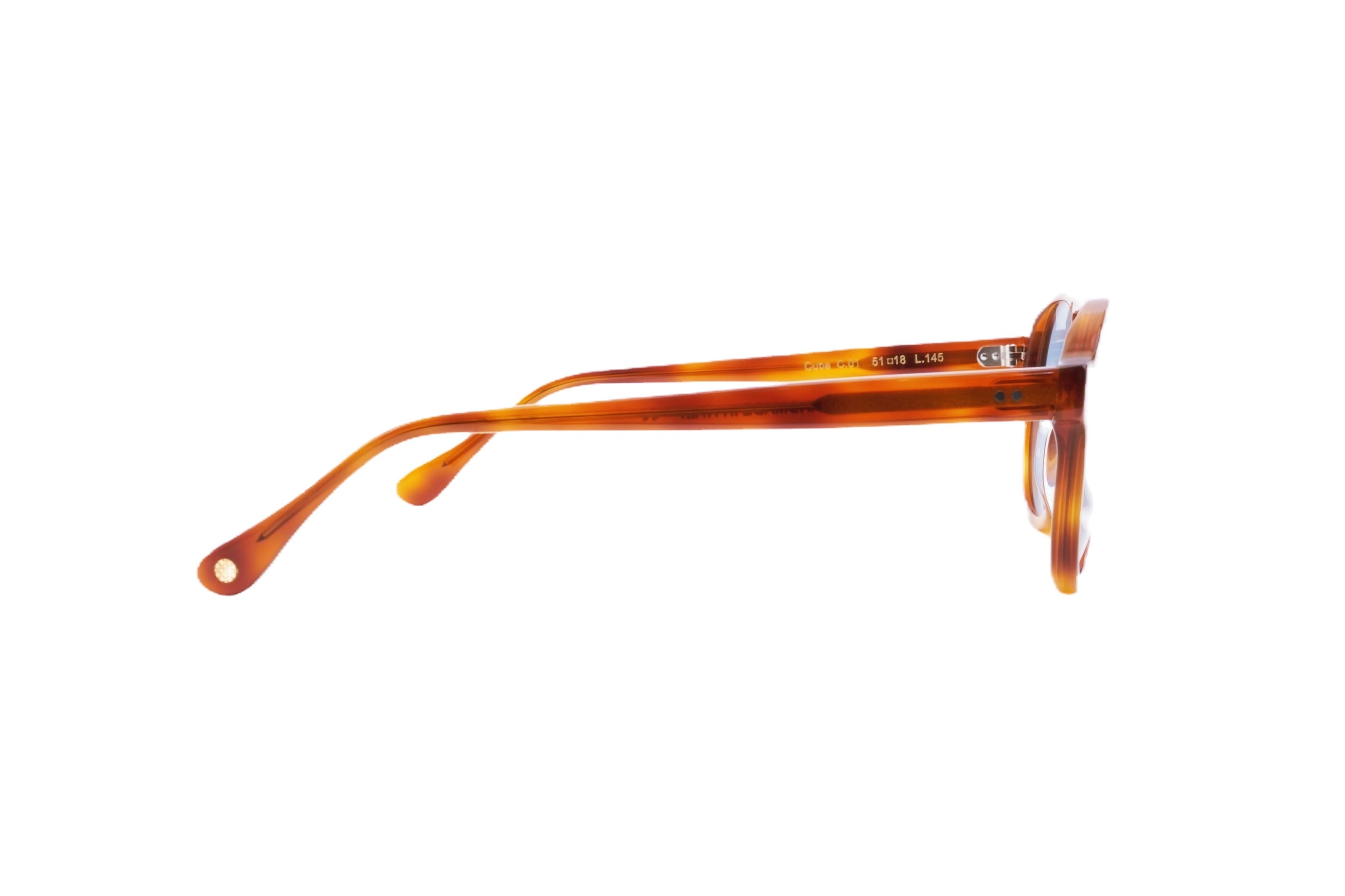 Berenford Cuba Blue: handmade Italian sunglasses, detail view