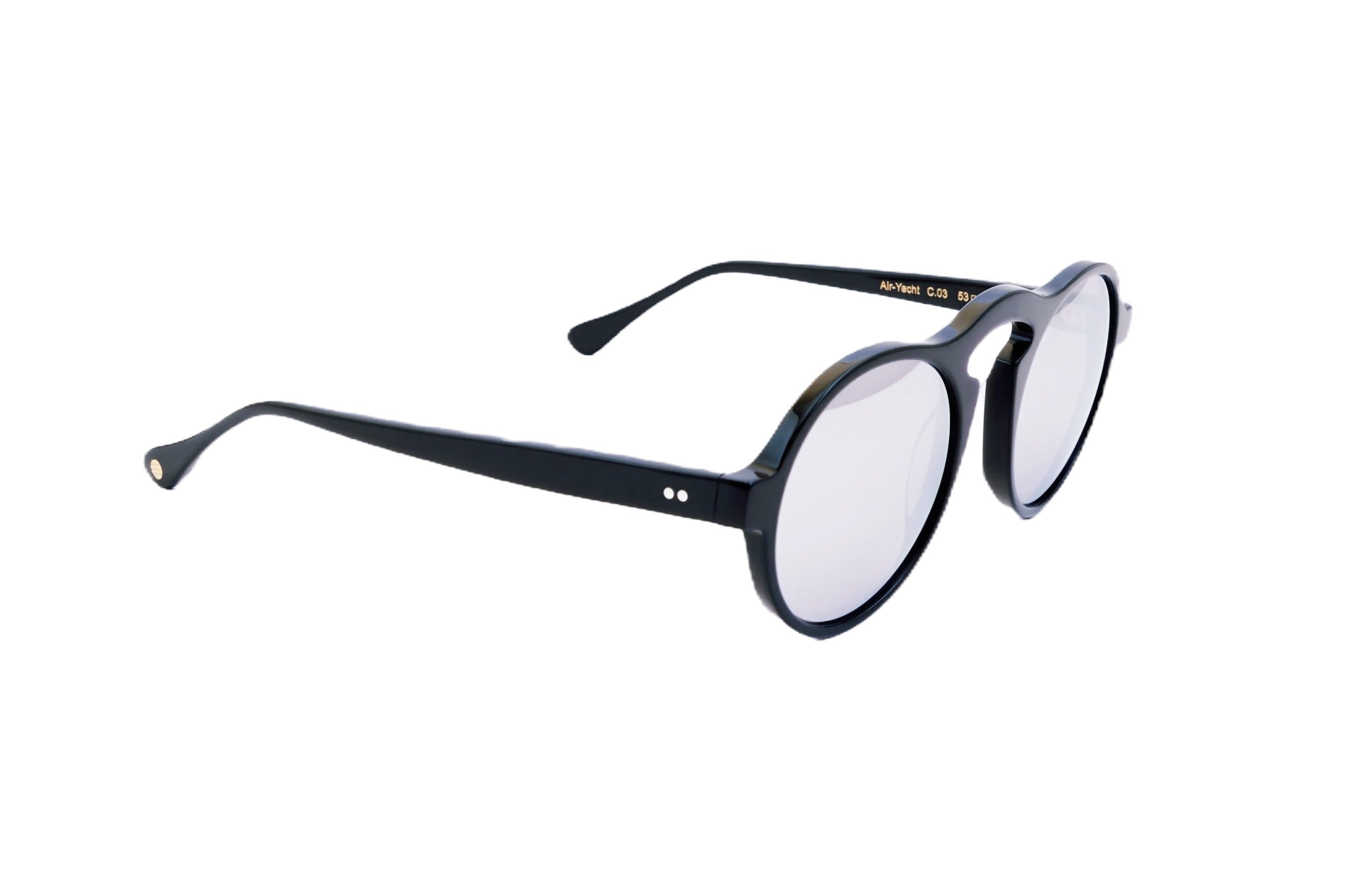 Berenford Air-Yacht Silver Jet: handmade Italian sunglasses, side view