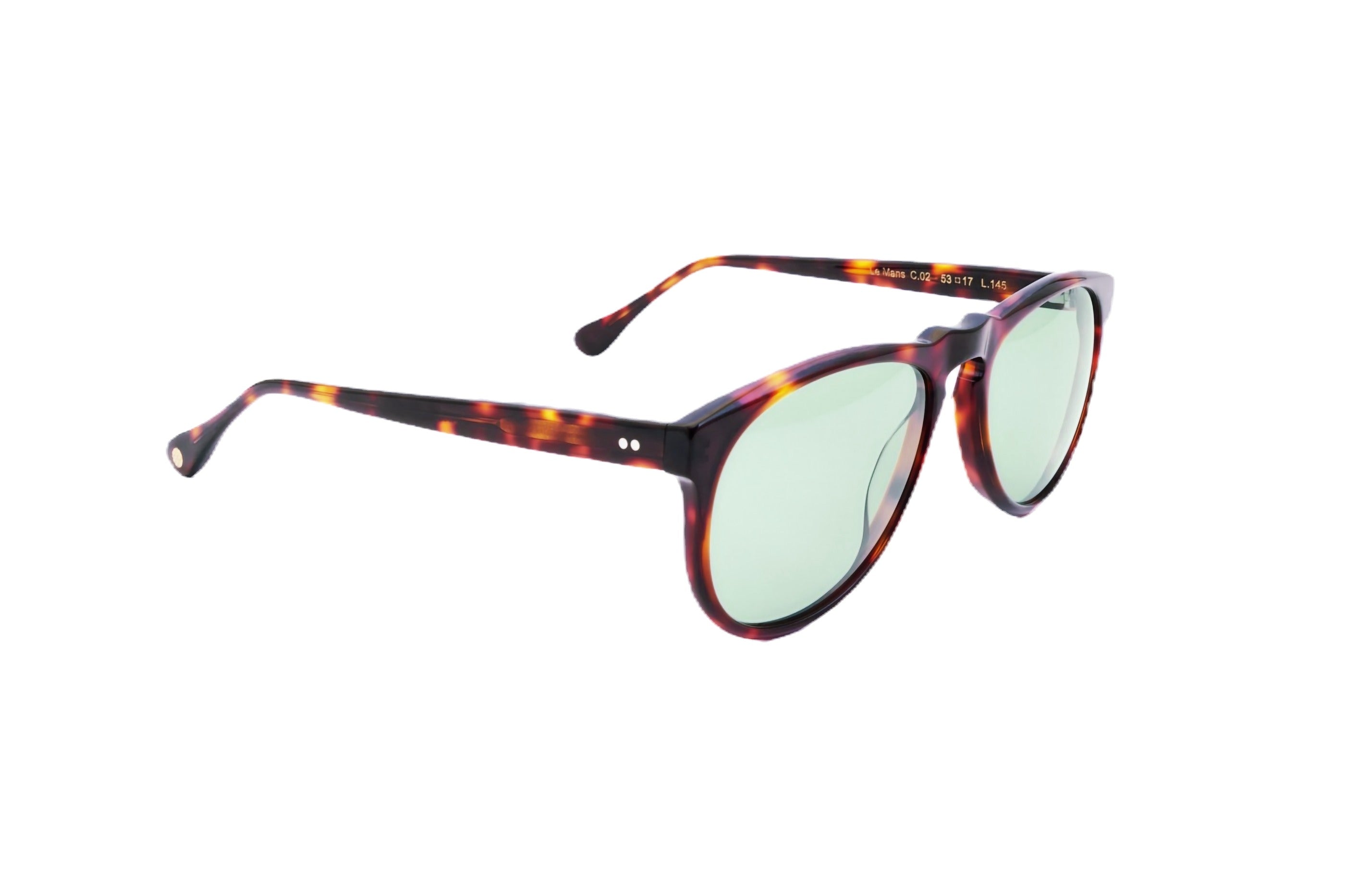 Berenford Le Mans Wild Green: handmade Italian sunglasses, side view