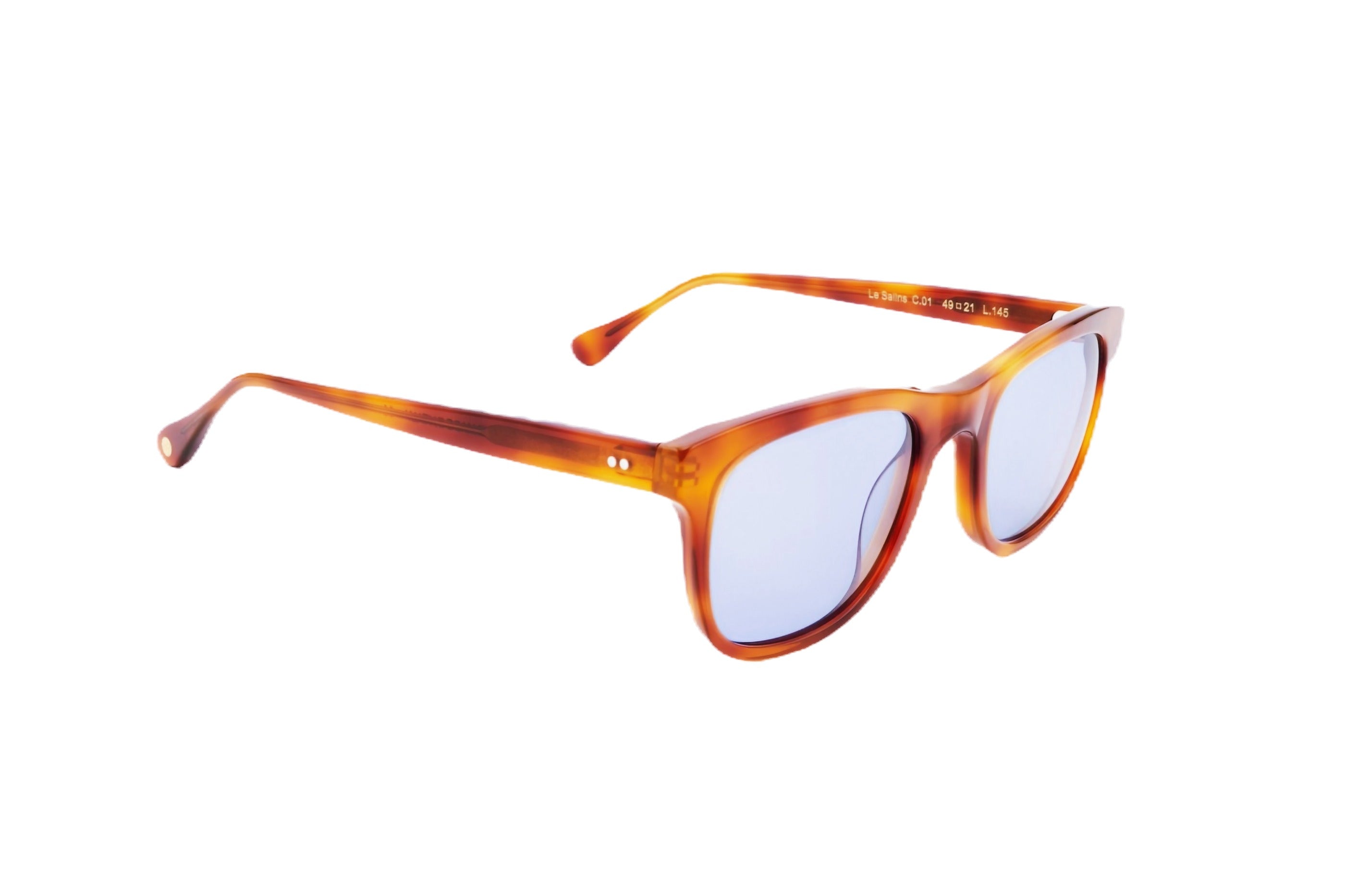 Berenford Les Salins St. Tropez Blue: handmade Italian sunglasses, side view