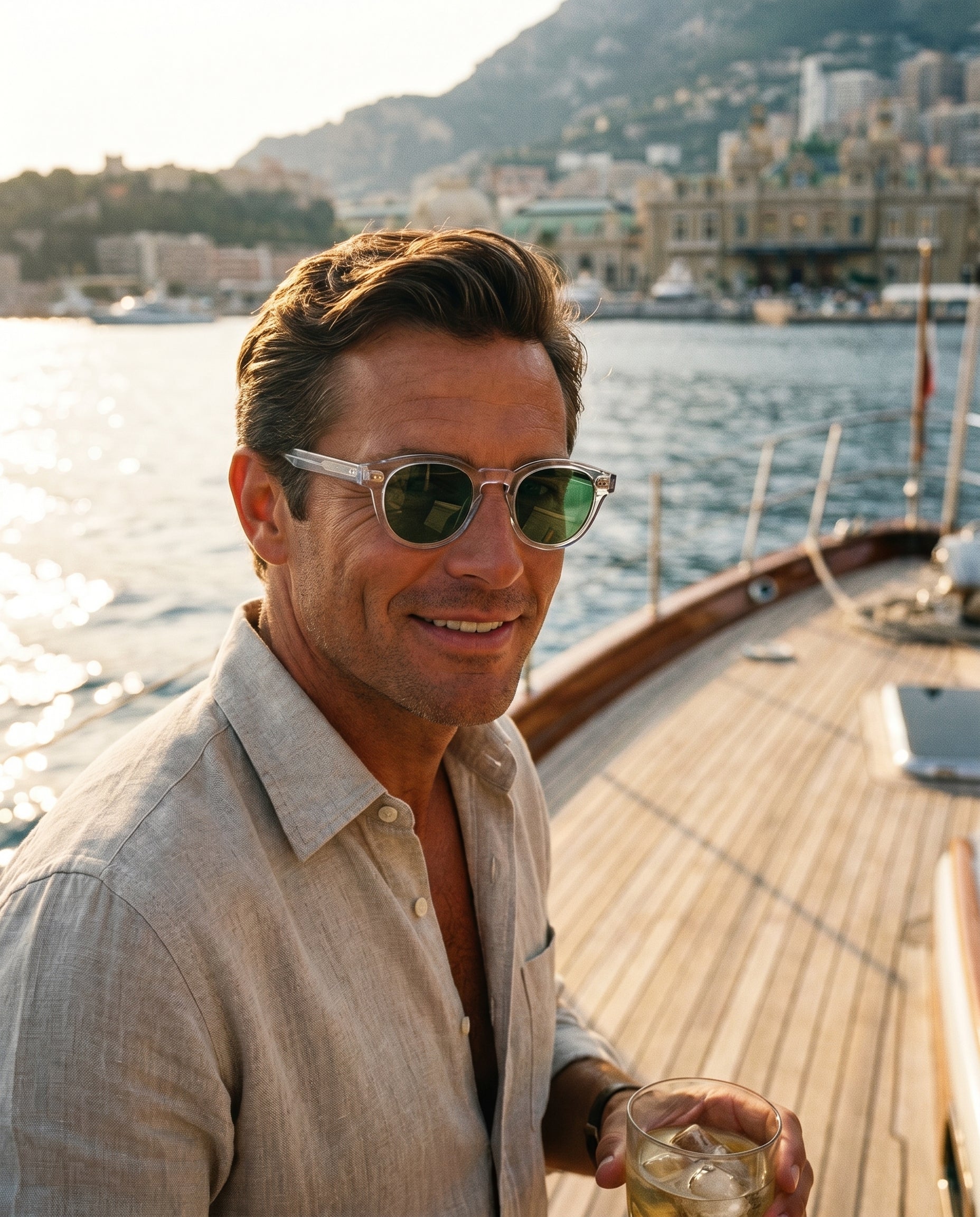 Berenford Porfirio Green: handmade Italian sunglasses, editorial view